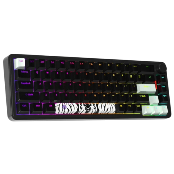 Golden Lion GM68 65% Hot-Swappable Mechanical Keyboard Red/Silver Switches (Black)