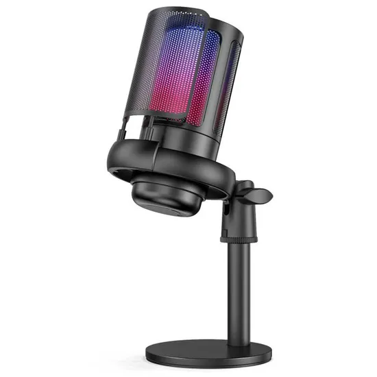 ME6S-35 USB Gaming Microphone – RGB, Touch Mute, Gain Control, Shock Mount – for PC, PS4/PS5, Mac, and Mobile Devices