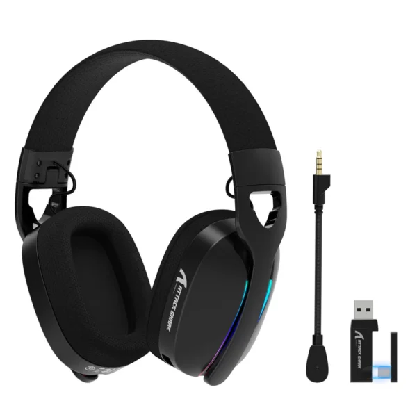 ATTACK SHARK L90 Foldable RGB Ultra-Light Tri-Mode Gaming Headset (Black)