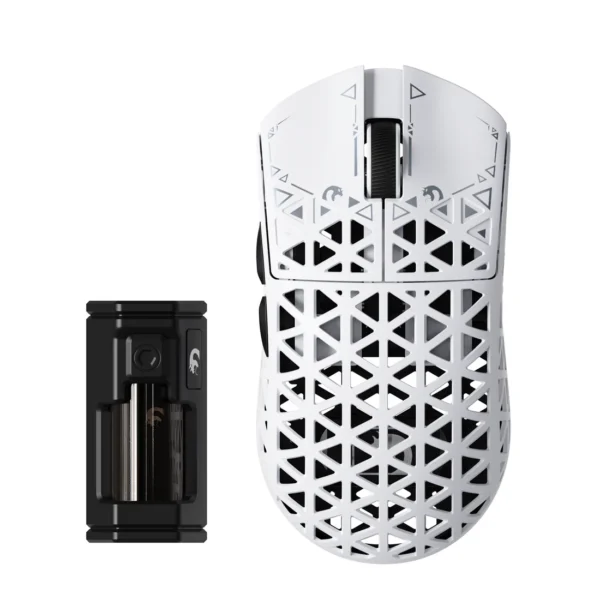 MAMBASNAKE M5 Ultra – 39g Carbon Fiber eSports Gaming Mouse (White)