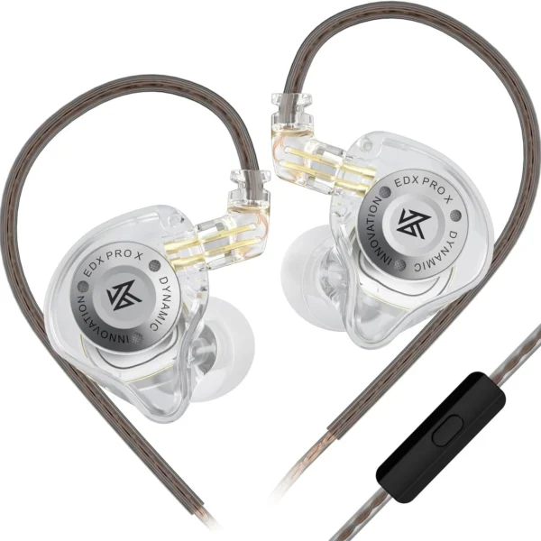 KZ EDX PRO X In-Ear Headphones – HiFi Dynamic Driver Earbuds with Deep Bass, Noise Reduction, Detachable Cable, for Music, Gaming & Sports (white)