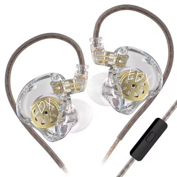KZ EDX Lite – Wired Earphones with Clear Sound and Lightweight Design (Clear Color) With Mic