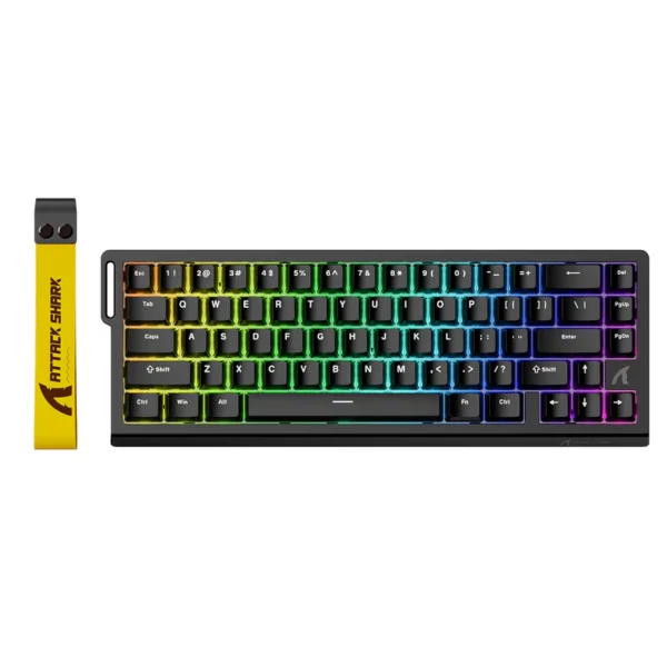 ATTACK SHARK X68 HE 60% Magnetic Rapid Trigger Keyboard – 8KHz Polling, Adjustable Actuation, RGB Backlit, Snap Tap & DKS Support