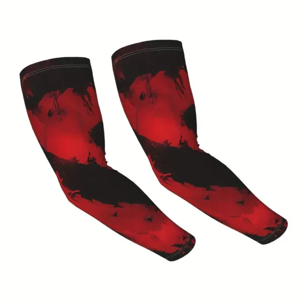 Arm Sleeves – Dota 2-Inspired Half-Finger Gaming Red & Black Unisex