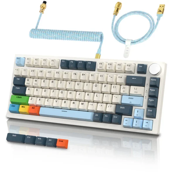 ATTACK SHARK K85 Rapid Trigger Keyboard Magnetic Axis (Blue & Coiled Cable)