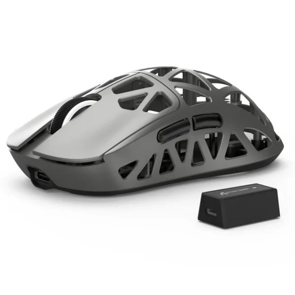 ATTACK SHARK R2 45g Magnesium Alloy Gaming Mouse – 8K Wireless, PAW3950 Sensor, 42000 DPI, Tri-Mode Connectivity (Grey)