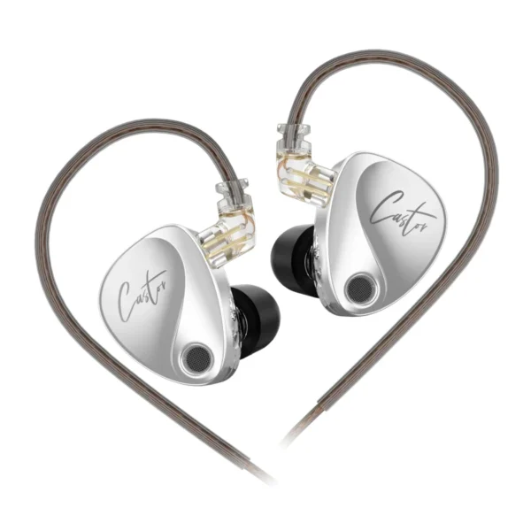 KZ Castor Harman Bass Edition IEM – Dual Dynamic Drivers, 16 Tunable Sound Profiles, Noise-Isolating In-Ear Monitors (Standard Bass, No Mic)