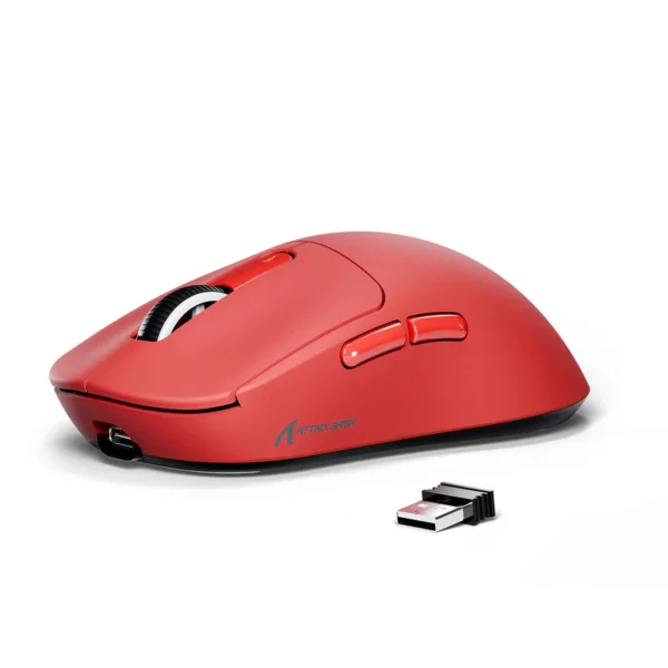 ATTACK SHARK X3 Wireless Gaming Mouse PAW3395 Superlight (Red)(no stickers)