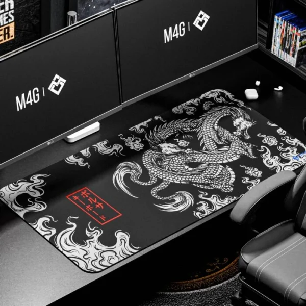 M4G Mouse pad black and White Dragon 900x400mm/4mm