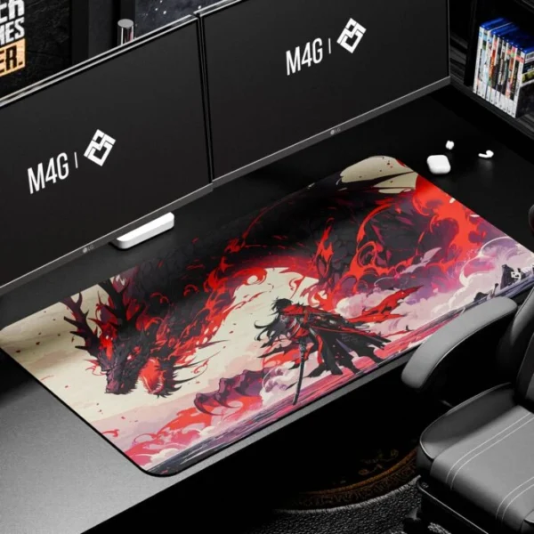 M4G Mouse pad White&RED S 900x400mm/4mm
