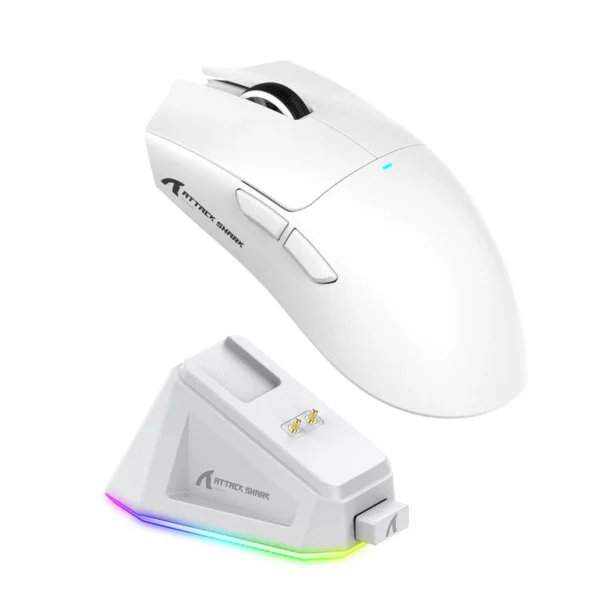 ATTACK SHARK X11 Wireless Gaming Mouse with Charging Dock (white) (No Stickers)