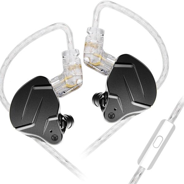KZ ZSN Pro X Gaming Earbuds – Hybrid Dual Driver IEMs, HiFi In-Ear Monitors with Mic & Detachable Cable (Black)
