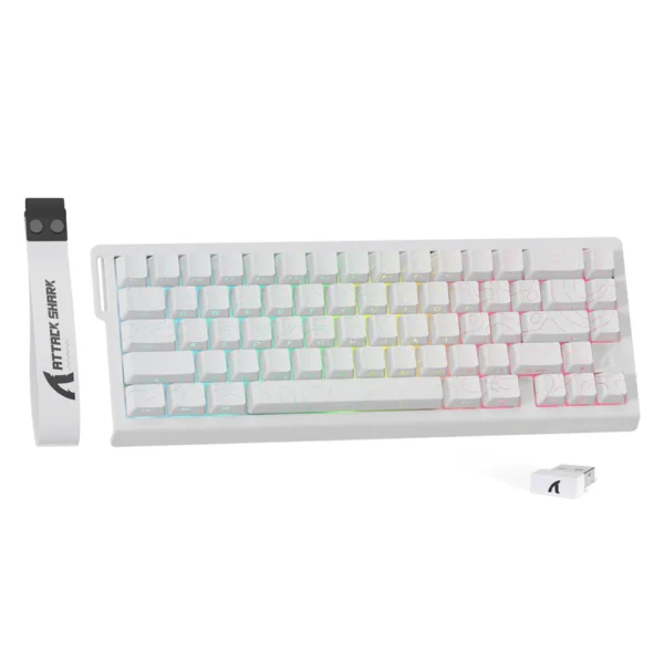 ATTACK SHARK X68PRO HE Wireless Rapid Trigger Keyboard Magnetic Switch (White)