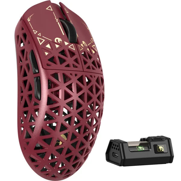 MAMBASNAKE M5 Ultra – 39g Carbon Fiber eSports Gaming Mouse (Red)