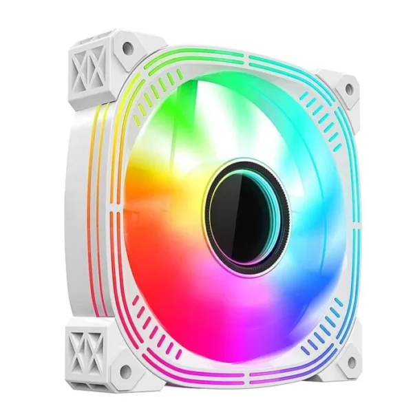 Case Fan 5V 3PIN ARGB AURA Temperature Control Silent PWM CPU Cooling Fan Prism II (White)